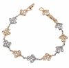 1377 Bransoletka cyrkonie złota 19cm pozłacana 18k Xuping 